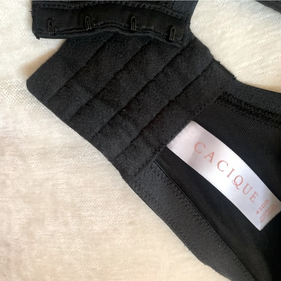 Cacique Cotton collection Plunge Black Bra 42DD - Picture 6 of 8